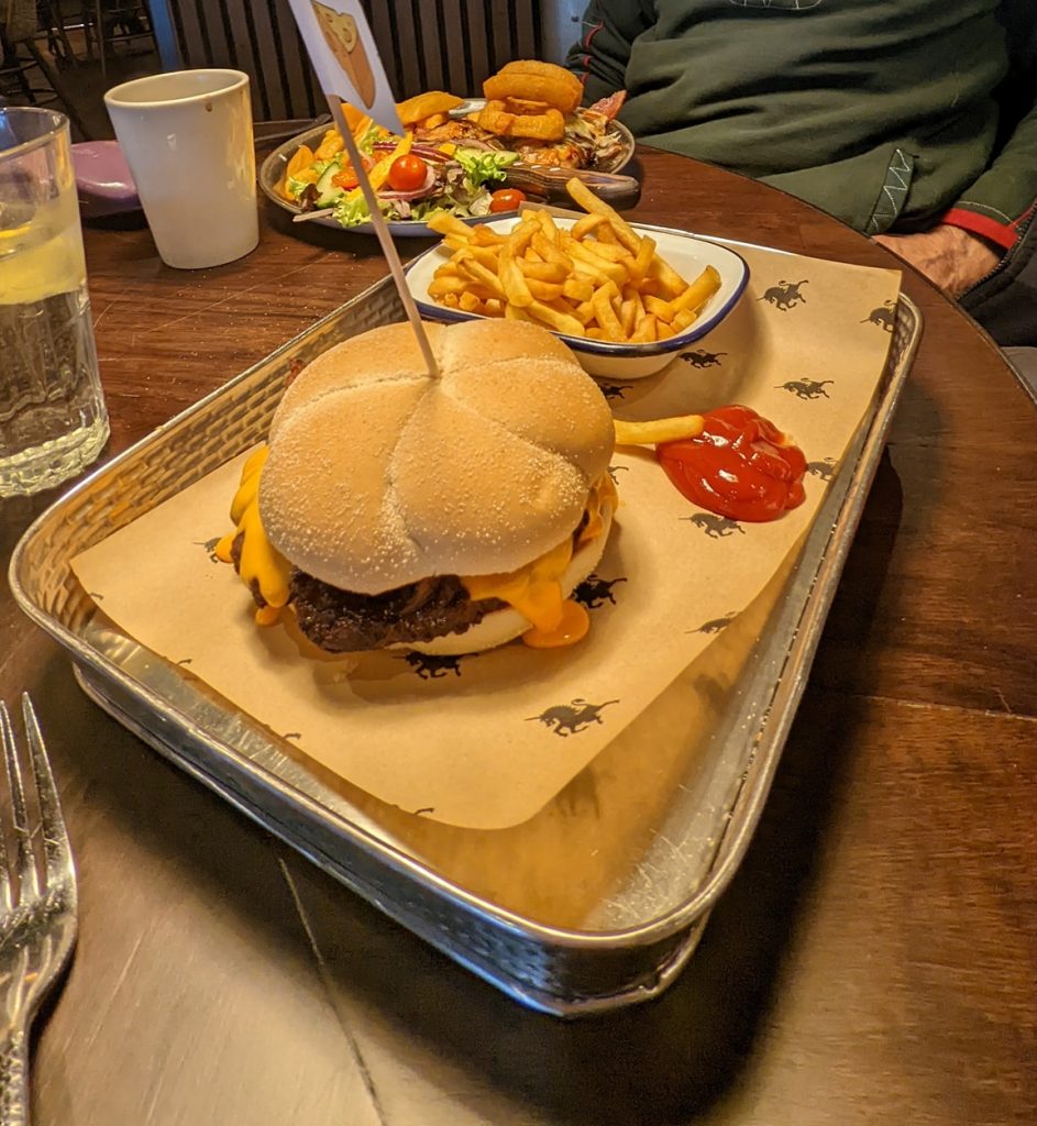 The Airport main course - The Big Cheesy Burger